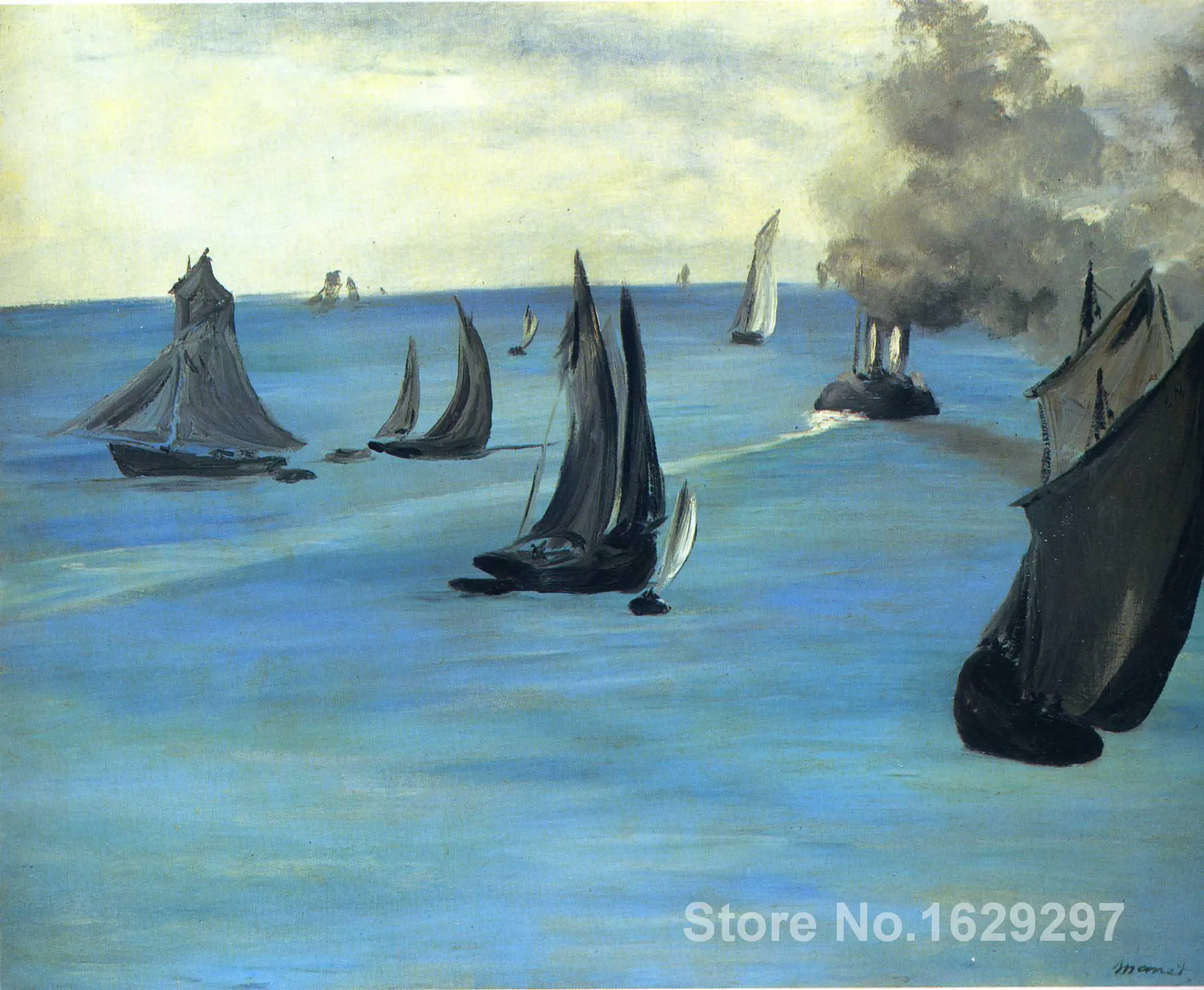 Steamboat leaving Boulogne Edouard Manet картина для продажи ручная роспись высокое качество|painting
