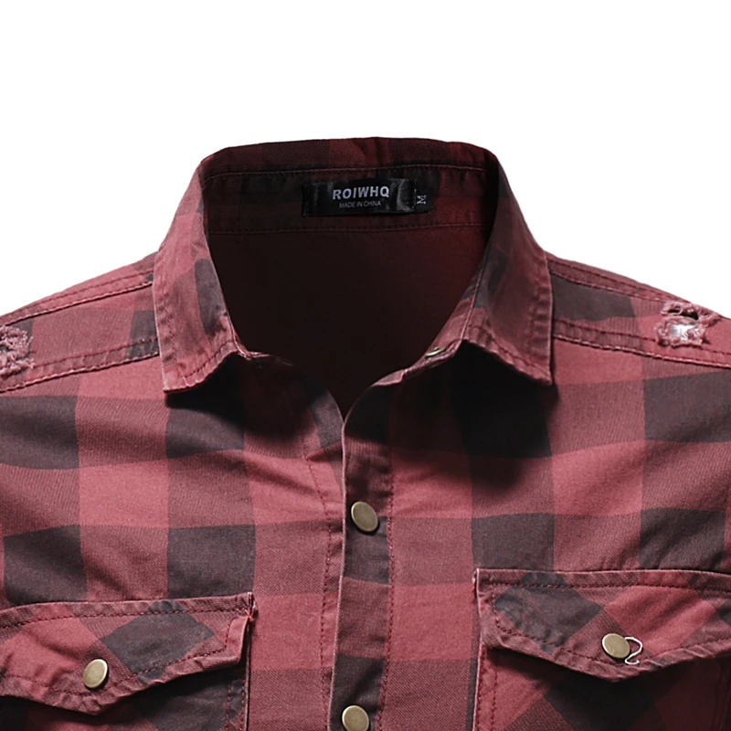 Мужская рубашка 2018 s решетка Breaking Personality платье с коротким рукавом Slim Fit Camisa Masculina