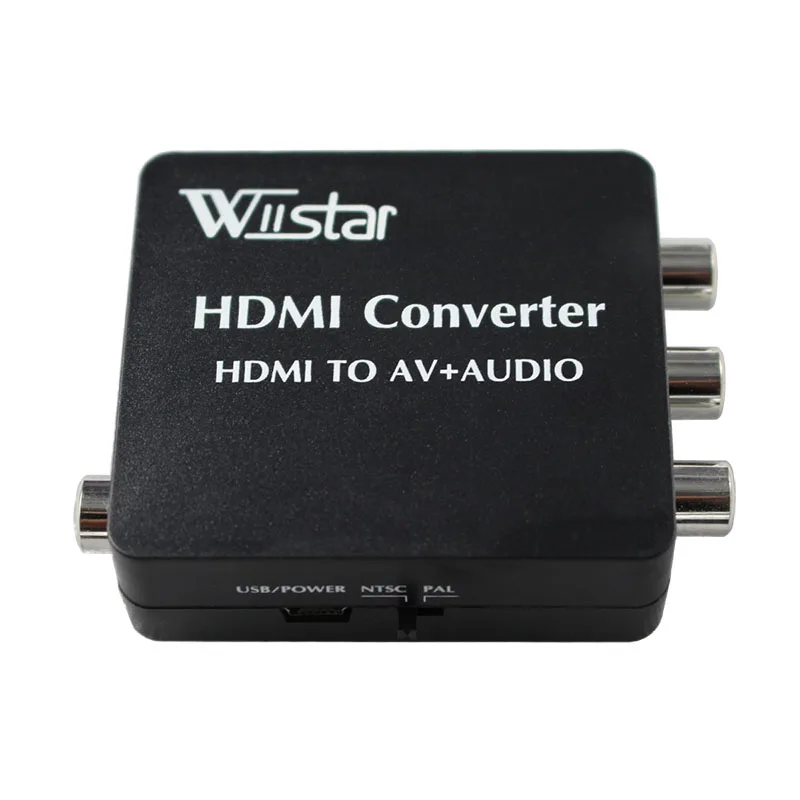 Лучшее решение VS8812 HD видео преобразователь HDMI в RCA AV/CVSB L/R аудио 480P 720P 1080P HDMI2AV