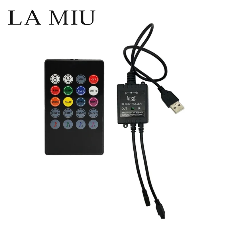 20 клавишный LED RGB музыкальный контроллер IR/RF/USB 5 в USB звуковой сенсор пульт