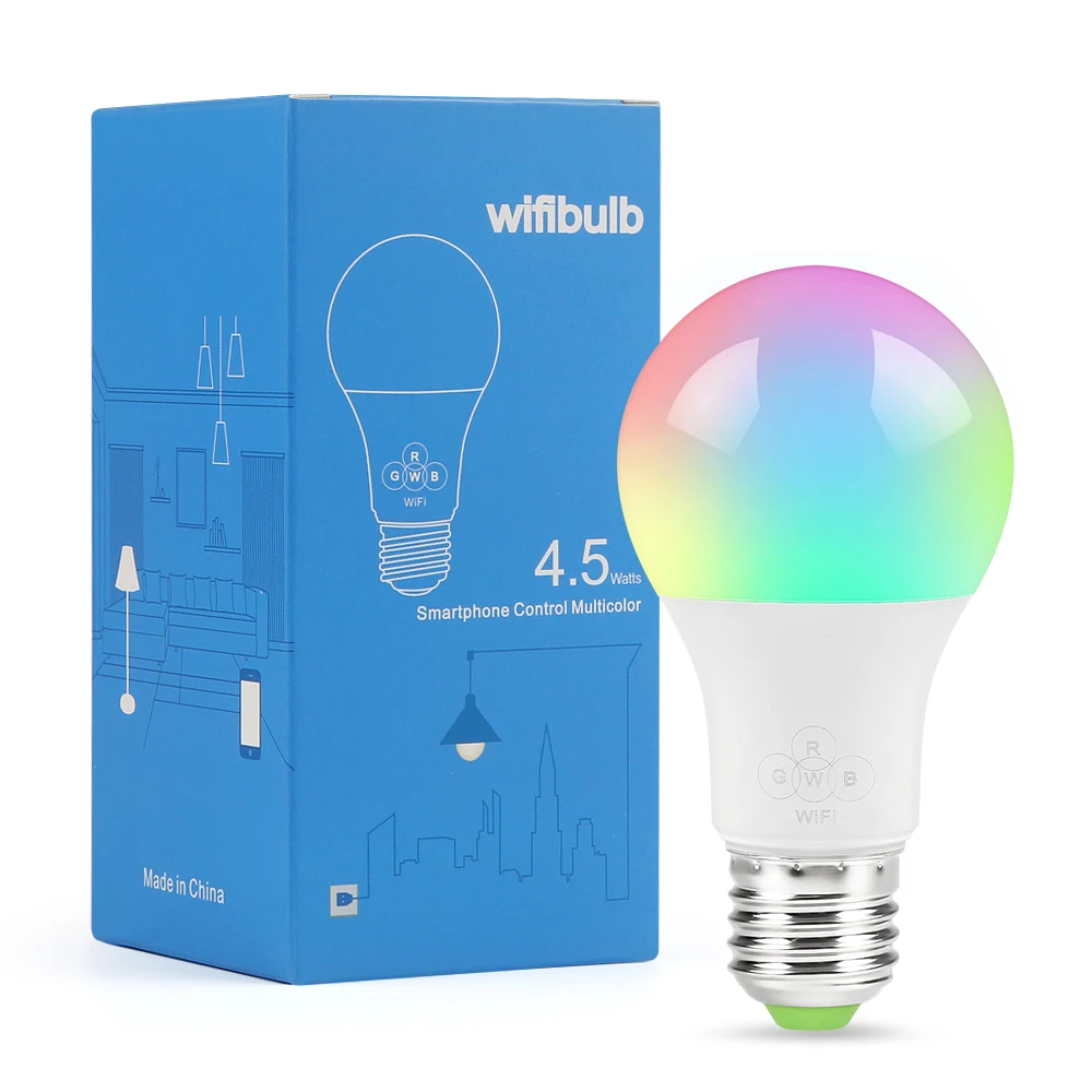 E27 смарт-лампочка WIFI RGB RGBW затемняемый Светодиодный светильник лампа работает с Alexa Google Home, 16 миллионов цветов, приложение дистанционное управление
