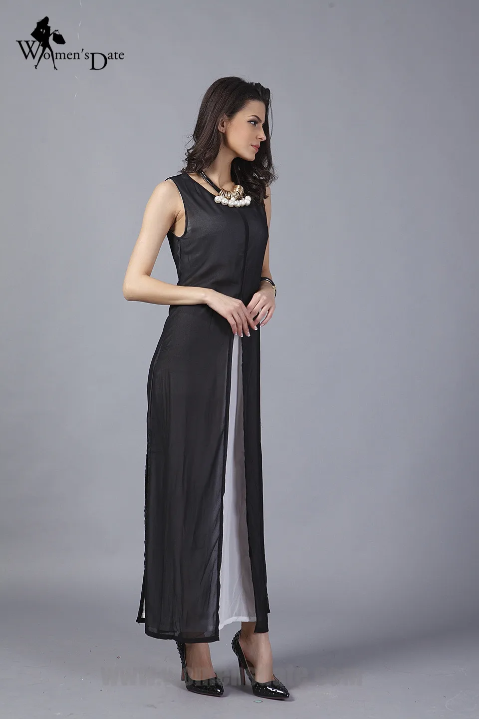 WomensDate 2017 Весна Лето Женщин Dress Сращивания Сексуальные Платья Бич Лонг Плюс Размер