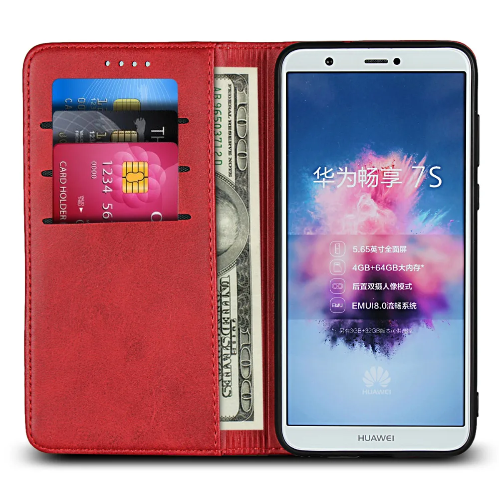 Etui huawei P, умный чехол, кожаный чехол из натуральной кожи для huawei P, умный чехол s, роскошный телячий зернистый Магнитный Флип-кошелек, Fundas, Coque, сумки