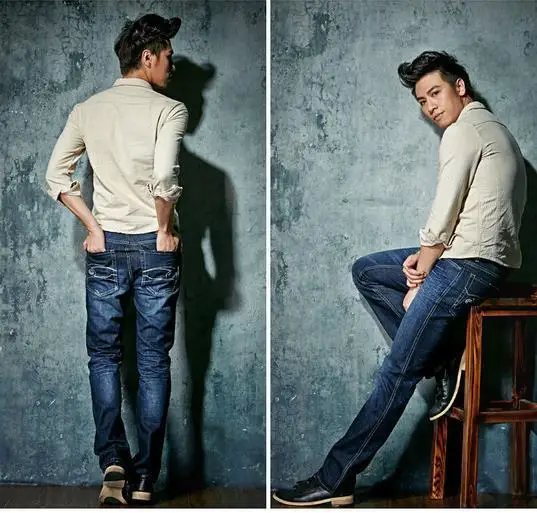 ALA MASTER New 2015 Men Jeans Brand High Quality Fashion Cotton Denim Classic Pants Famous Size 28-36 | Мужская одежда