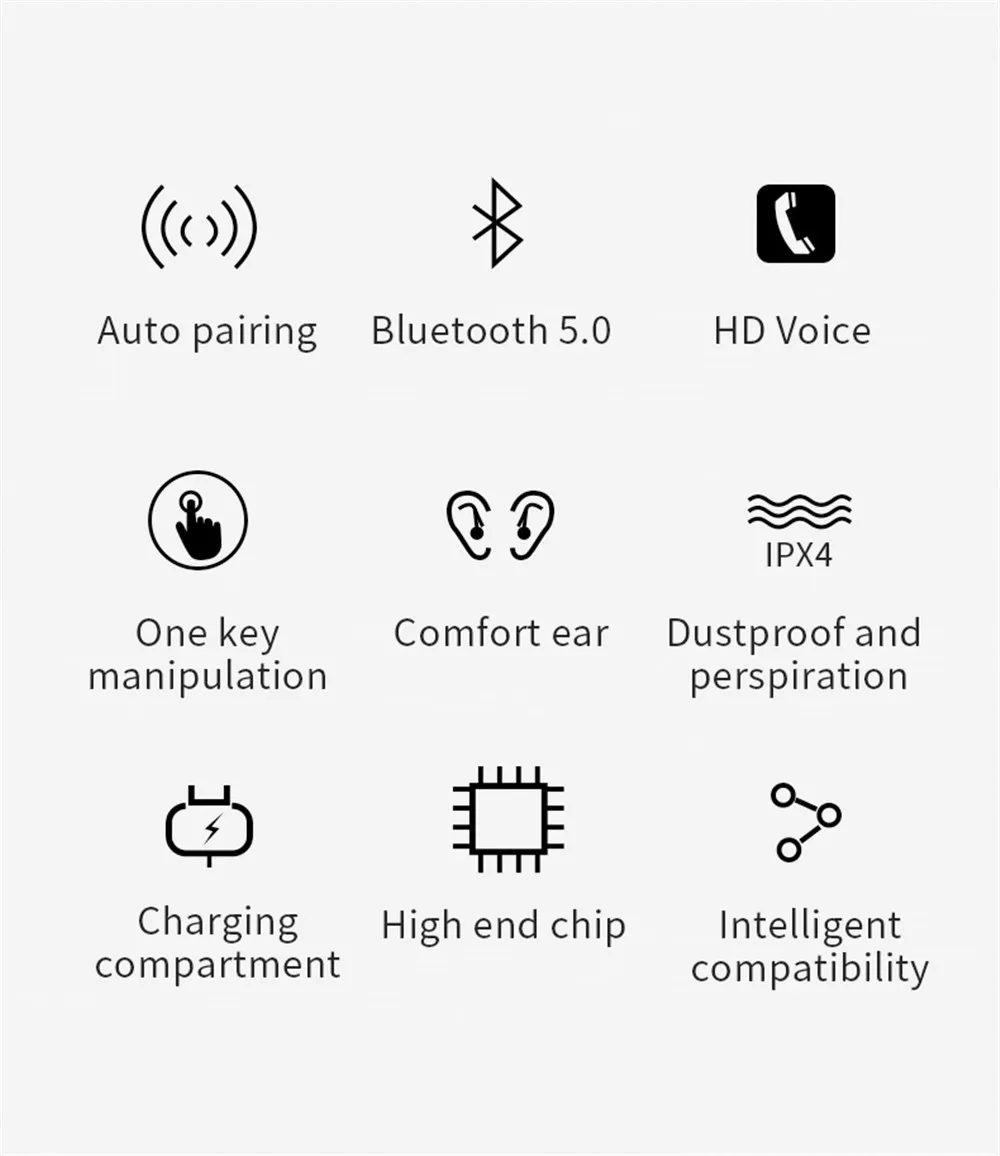Беспроводные наушники TWS Bluetooth наушники гарнитура 5,0 спортивные наушники стерео звук беспроводные наушники с зарядной коробкой микрофон