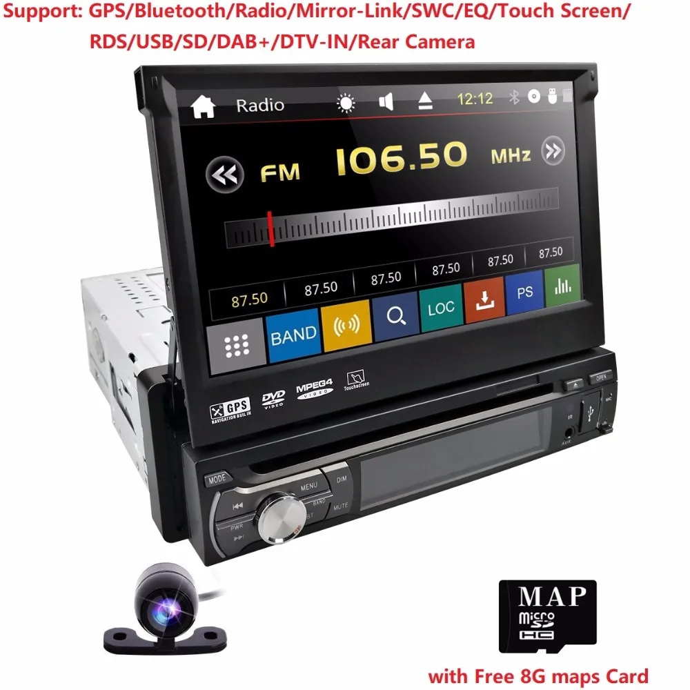 1din 7''radio dvd плеер автомобиля gps навигационная лента рекордер авто радио