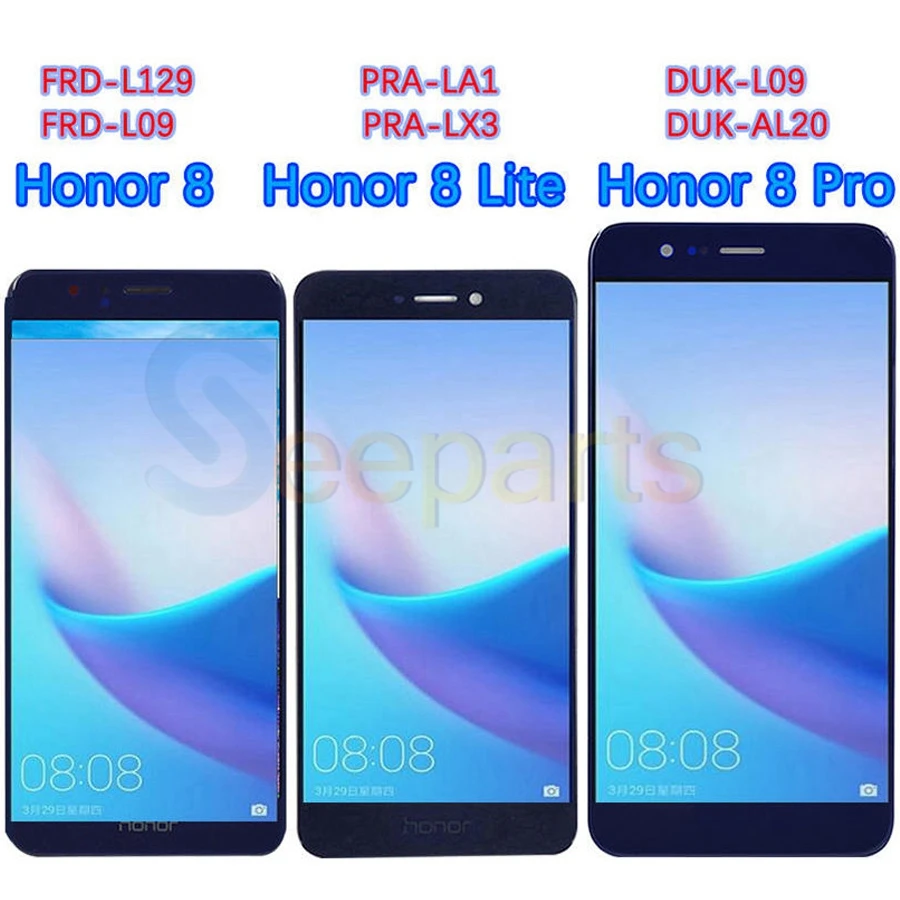 for huawei honor 8 pro lcd display honor 8 touch screen digitizer for huawei honor 8 lite lcd duk l09 pra tl10 la1 lx1 lx3 free global shipping