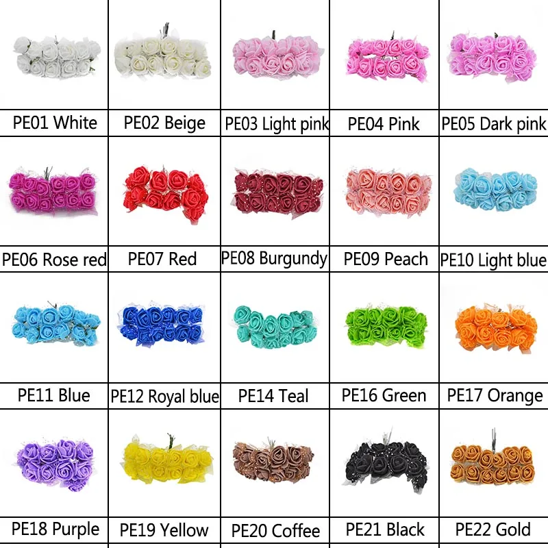 36 шт./144 шт. разноцветный искусственный цветок из пенопласта букет свадебных