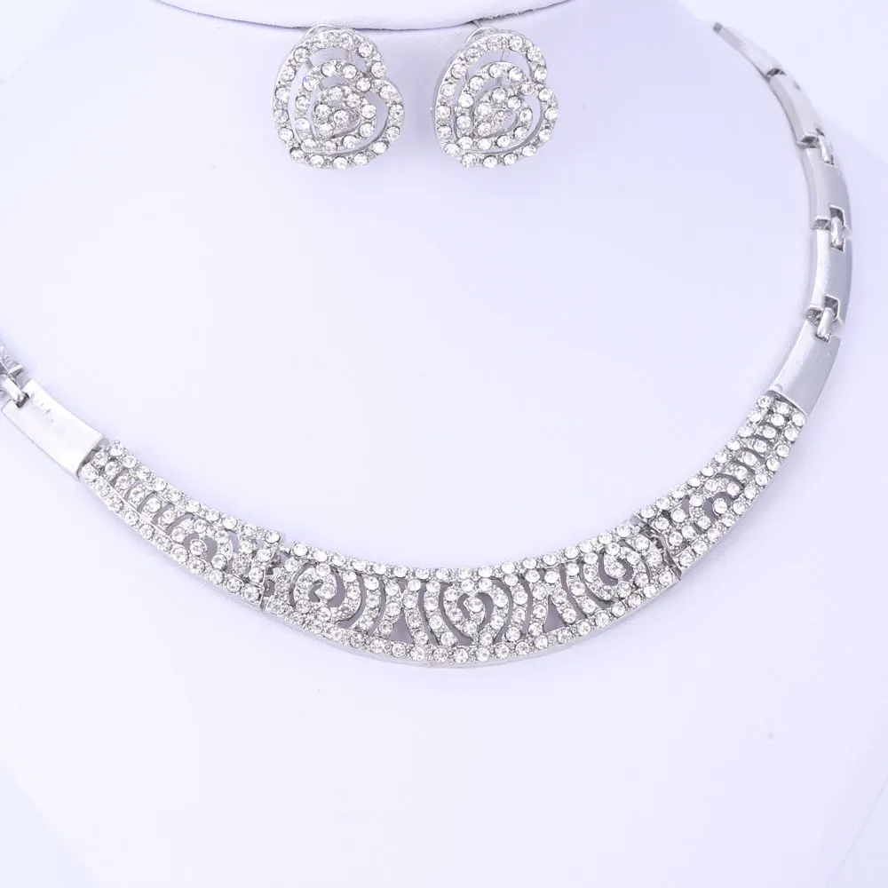 Женский комплект ювелирных изделий из африканских бусин ожерелье с кристаллами