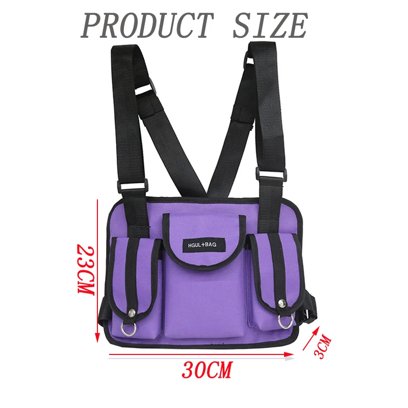 Мужская холщовая тактическая нагрудная поясная сумка Punck Rig хип хоп Уличная