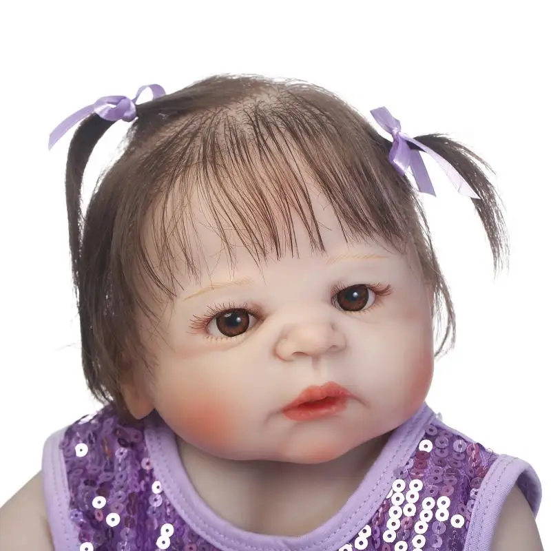 NPK 23 ''полный силиконовый винил Reborn Baby Girl реалистичный живой новорожденный