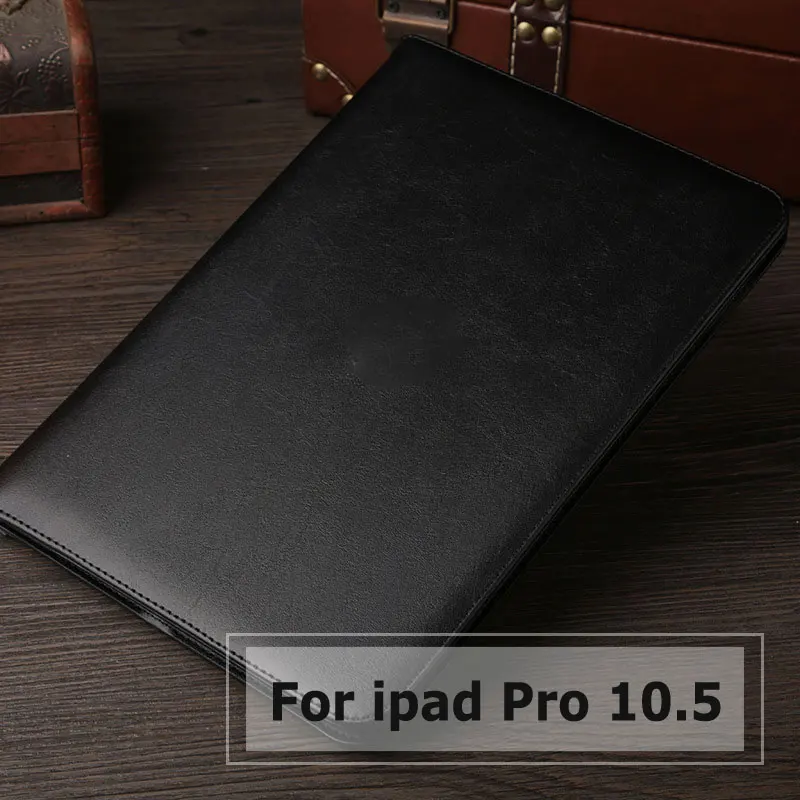 Black for Pro 10.5 Ультра мягкий чехол из искусственной кожи для iPad Pro 9,7 10,5 12,9, Ретро Чехол с магнитным ремешком для сна/пробуждения, держатель для планшета, подставка, флип-чехол - Цвет: Black for Pro 10.5