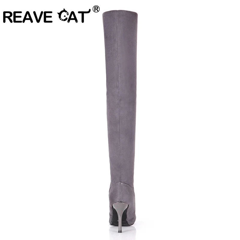 Женские сапоги выше колена REAVE CAT праздничные зимние больших размеров 34 43 на