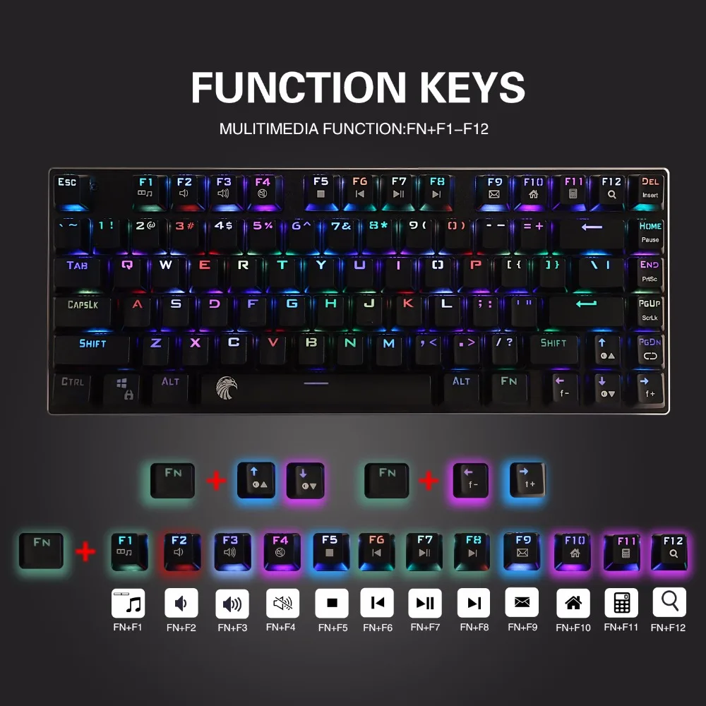 Маленькая механическая клавиатура со светодиодной RGB подсветкой 81 клавиша