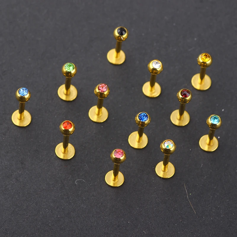 TIANCI FBYJS пирсинг 100 шт. 16g из нержавеющей стали 3 мм шар Labret Monroe набор гвоздиков для