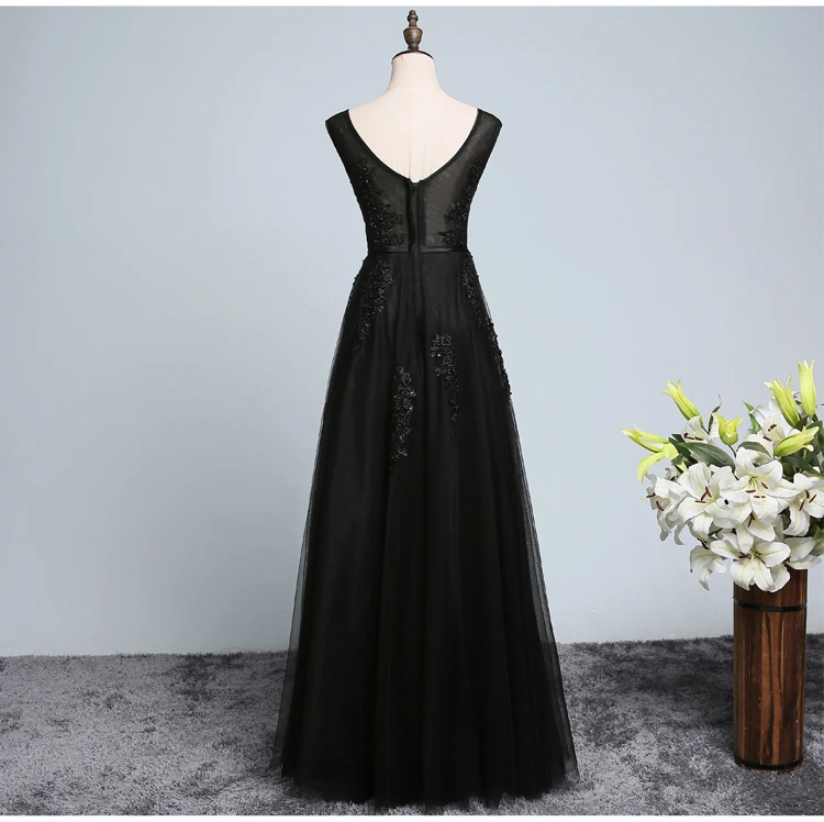 Vestido де феста Элегантный V Шеи Длинные Черные Платья Выпускного Вечера 2017 быстрая