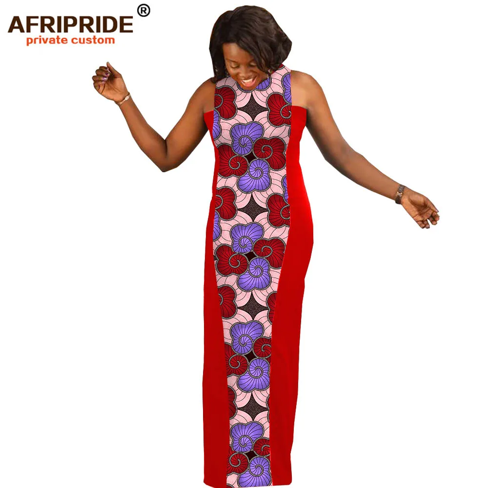 2019 Платье макси с Африканским принтом для женщин ткань Анкары женская одежда