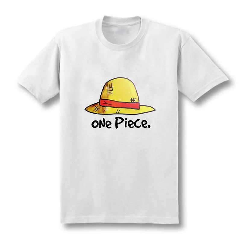 Лидер продаж One Piece футболки мужские соломенная шляпа Луффи рубашка хлопковые