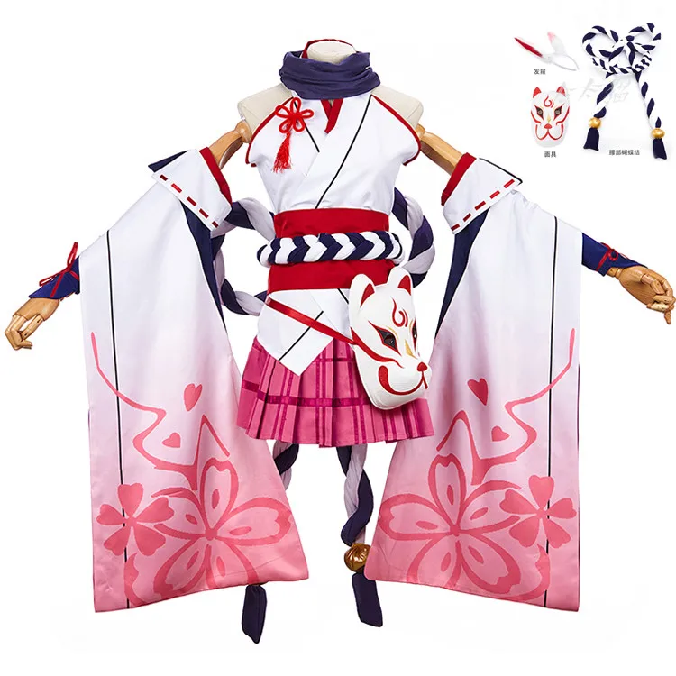 Costume Honkai Impact 3rd Косплей Yae Sakura Косплей Костюм Yae Сакура кимоно костюмы на Хэллоуин с париком обувь меч - Цвет: Costume