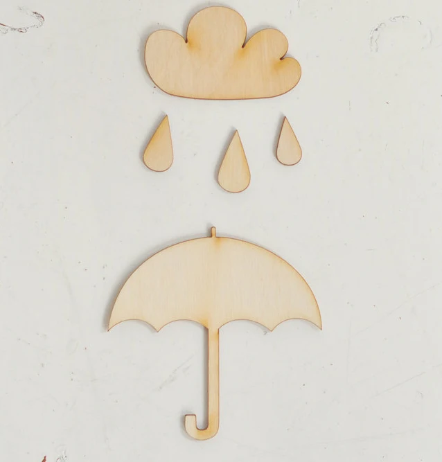Маленький деревянный зонтик из натурального дерева без отделки сделай свой