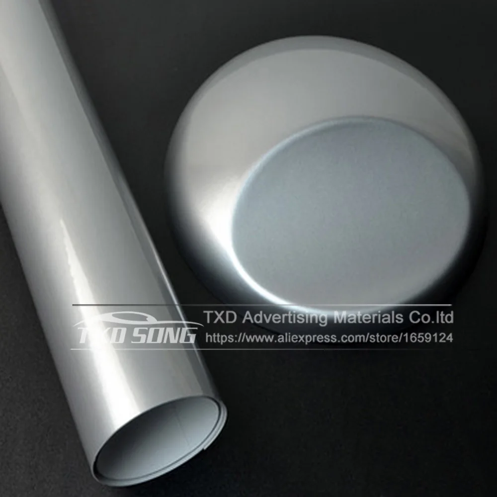 silver 10/20 Вт, 30 Вт/40/50/60*152 см Высокое качество желтый глянцевый виниловая пленка блеск желтый винил Обёрточная бумага пузырьков автомобиля Обёрточная бумага ping - Название цвета: silver