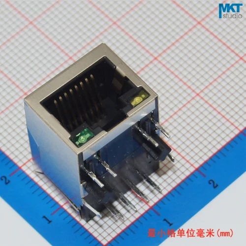10 шт. гнездовой разъем RJ45 Ethernet PCB Модульный терминал с магнитными элементами и