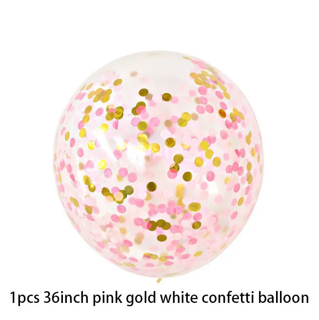 1pcs 36inch confetti 18 дюймов розовое золото сердце фольгированный шар 10 дюймов Белый Розовый Латекс конфетти для воздушного шара шар свадебное украшение день Рождения Вечеринка Детские игрушки - Цвет: 1pcs 36inch confetti