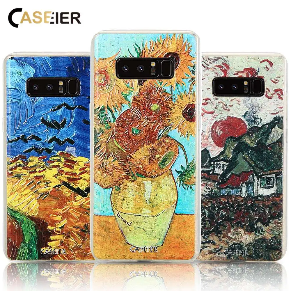 Caseier Телефон чехол для Samsung Galaxy S6 S7 Edge S8 Plus note 8 крышка Ван Гога закат печати Капа coque