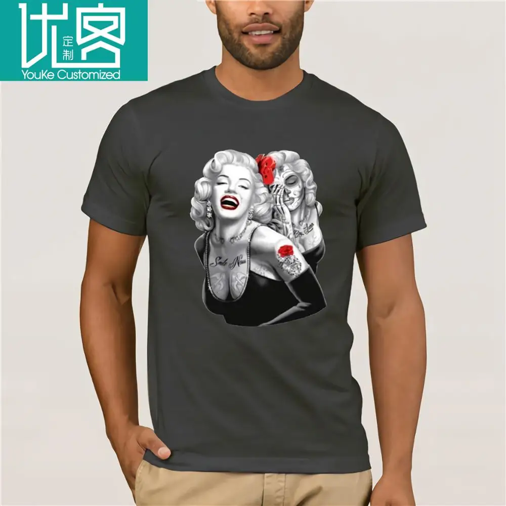 Футболка унисекс Marilyn Monroe. Череп татуированные Американская гордость Улыбка