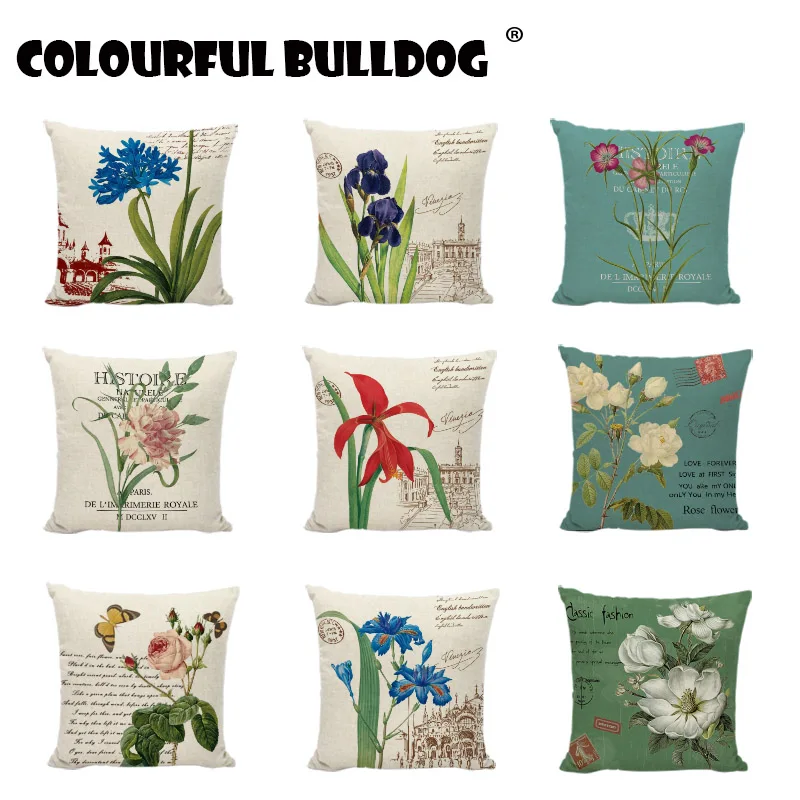 Ретро цветочные наволочки бабочки мясистые тропические искусственные узор