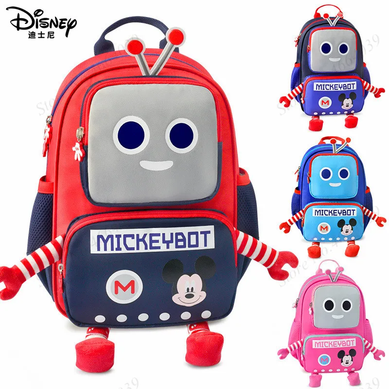 

Disney 2021 New Cute Robotic Shape Mickey Bags Orthopedic School Book Backpack Cartoon Ultralight Kids Mummy Bag Kindergarten