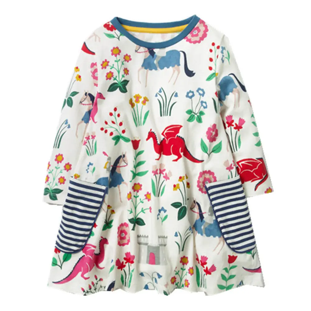 Осеннее платье принцессы littlemandy Rabbit новые детские платья с рисунком одежда для