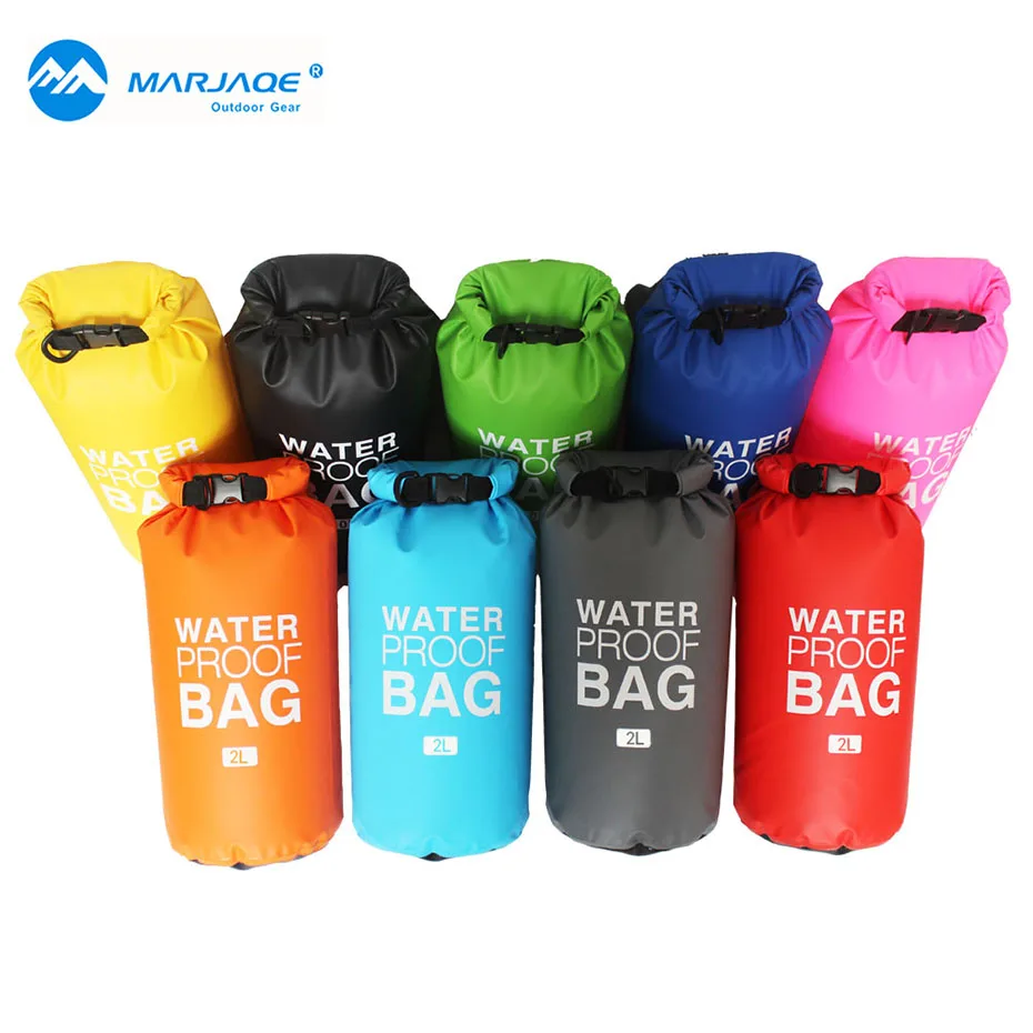 

MARJAQE Camping hiking PVC waterbag waterproof bag Camping Dry Bags Outdoor Traveling Ultralight Rafting Bag waterproof box 2L