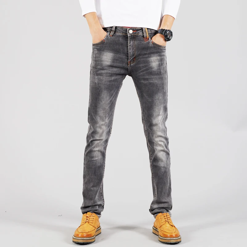 Мужские джинсы 2018 весенние модные облегающие джинсовые брюки из хлопка с