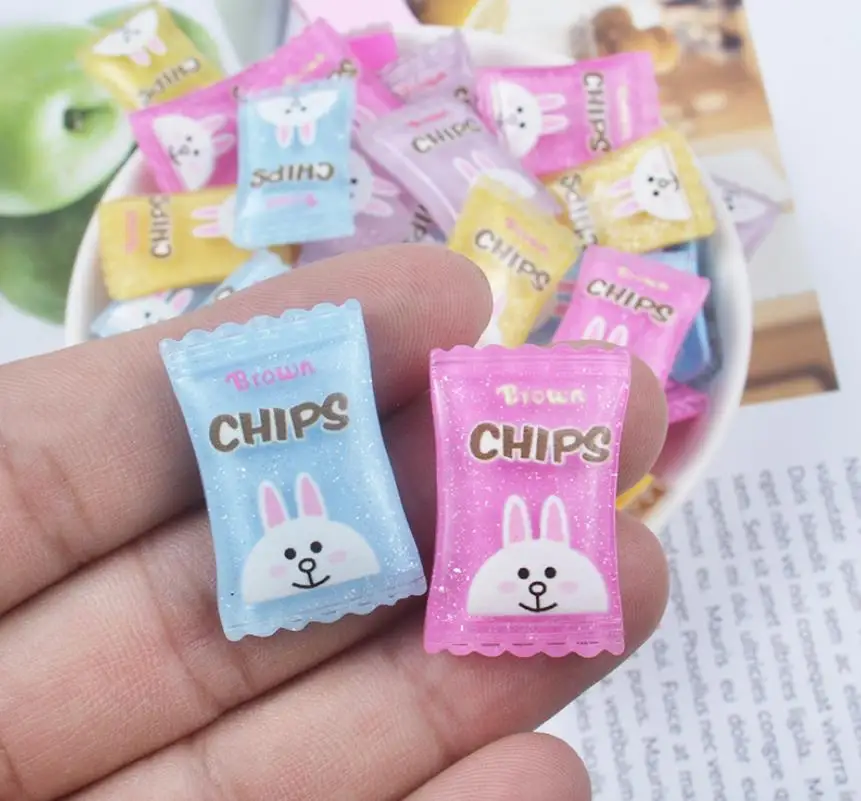 Блестящие Kawaii плоские пластмассовые слизь амулеты конфеты сладкий сахар Смола Пластилин слизь ремесло для ручная работа Скрапбукинг декорирование