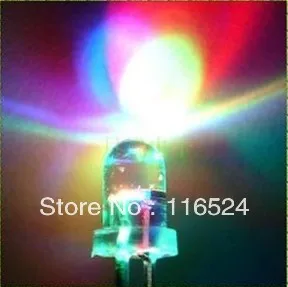 100 шт./лот 5 мм RGB 7 цветов быстрая вспышка светодиодные светоизлучающие диоды