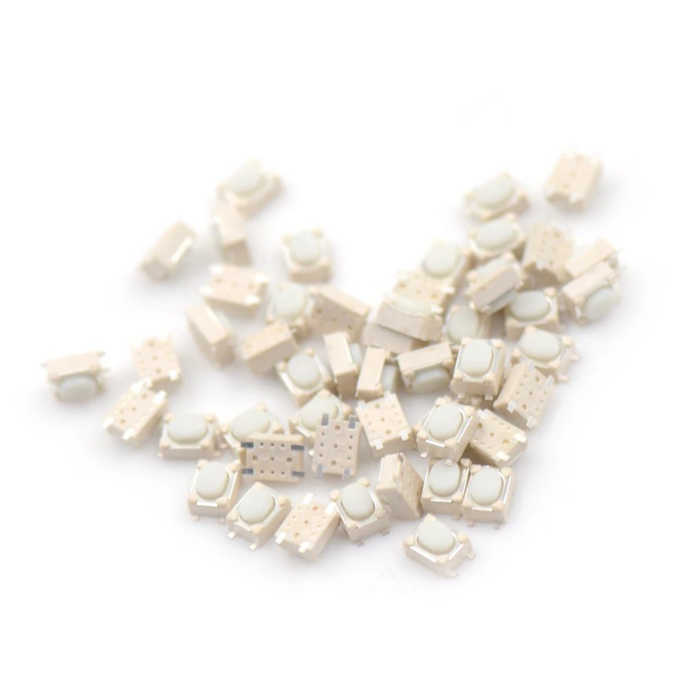 50 шт./лот микрокнопочный тактовый переключатель SMD 4Pin 3X4X2,5 мм белый тактильный Такт кнопочный Микропереключатель Мгновенный