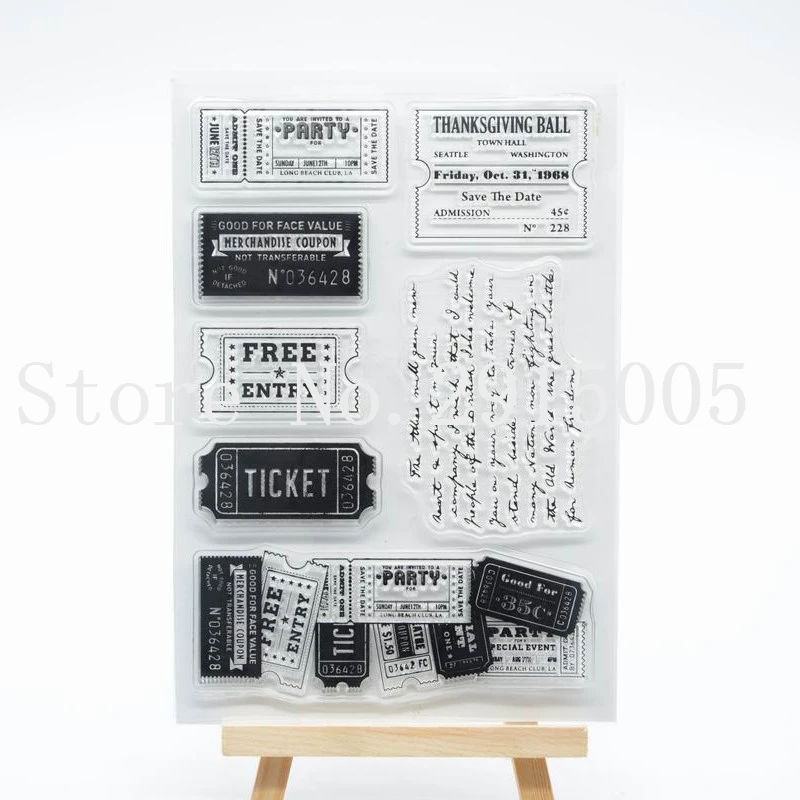 Памятные билеты скрапбукинга DIY фото карты учётная запись резиновый чистый штамп