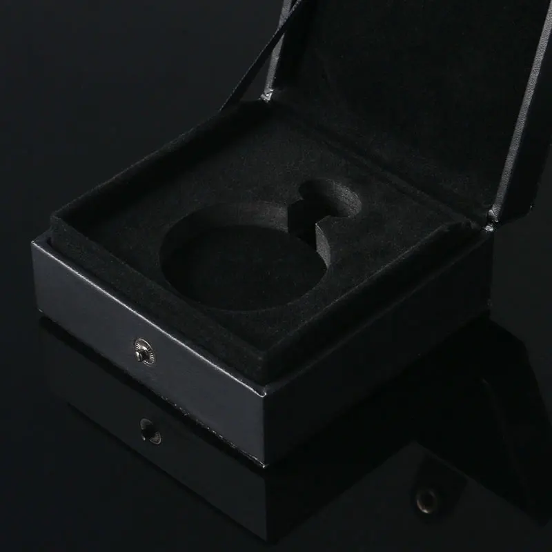 Роскошные Организатор черный кожаный квадрат карманные часы поле подушечкой