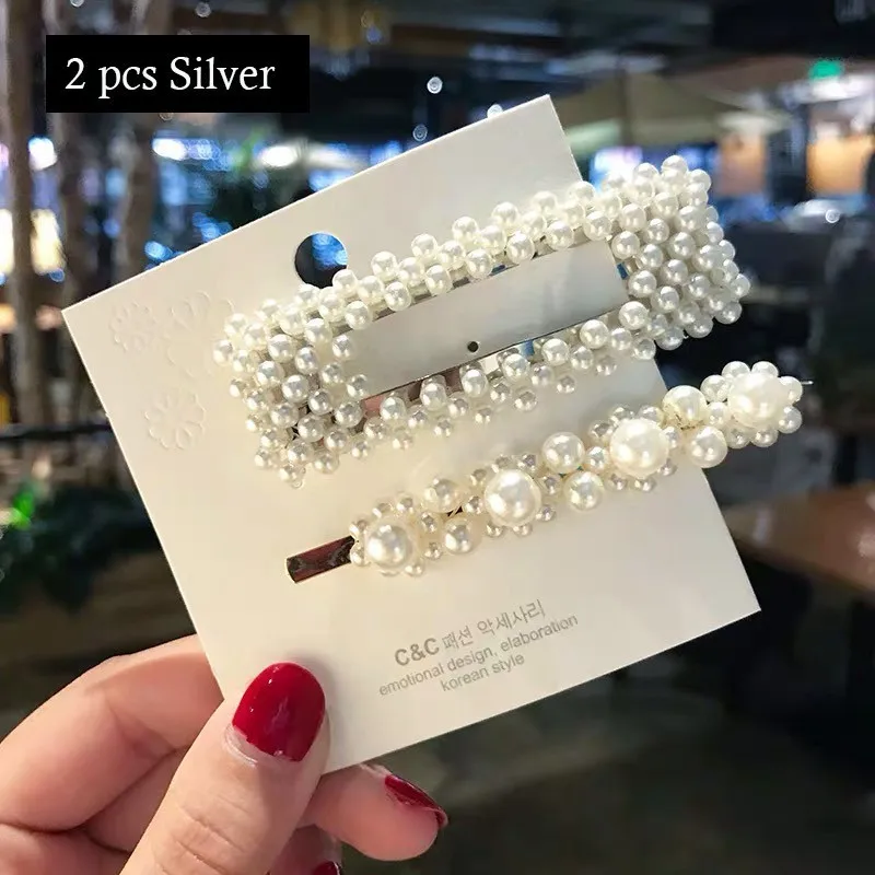 Set 5 (Silver) Имитация шпилька для волос с жемчужиной заколка для женщин корейские ювелирные изделия для девушек головные уборы золотого цвета заколки для волос аксессуары для волос заколка для волос - Цвет: Set 5 (Silver)