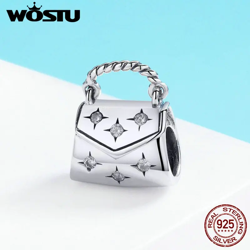 WOSTU модные из стерлингового серебра 925 пробы прозрачный кубический циркон яркая