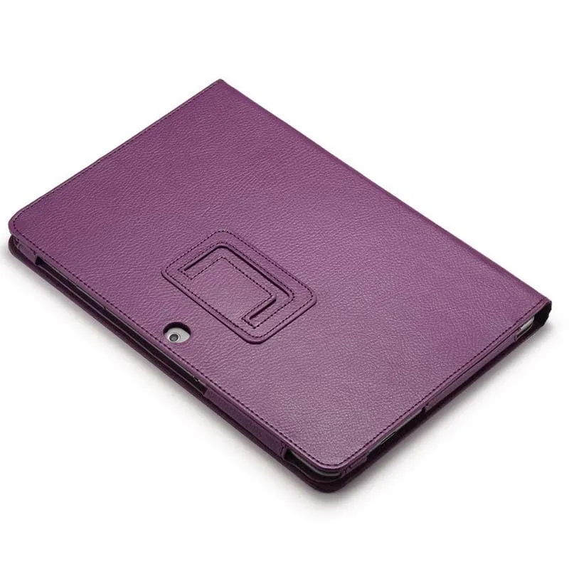 Для samsung Galaxy Tab 2 10,1 P5100 P5110 чехол для планшета с узором Личи кожаный PU Стенд Folio защитный чехол+ Защитная пленка - Цвет: Фиолетовый