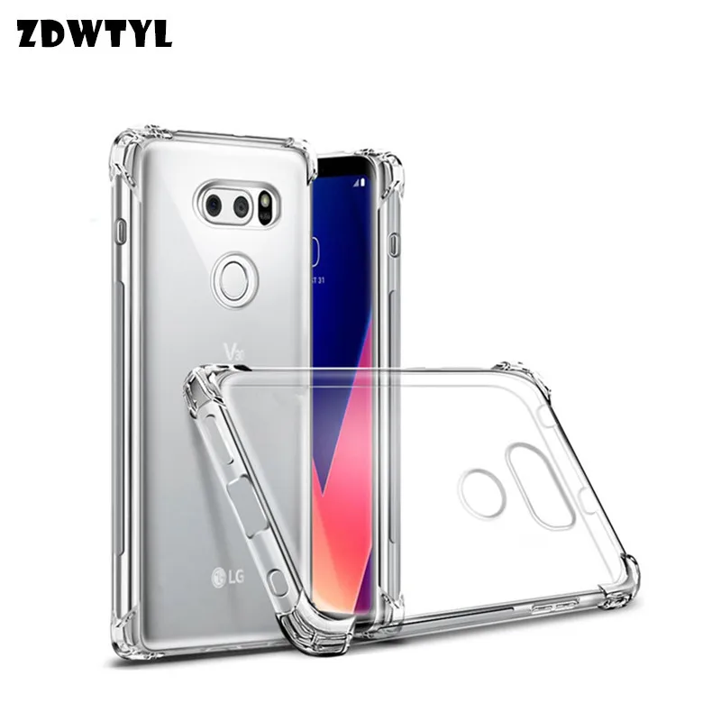 Чехол с "воздушной подушкой" для LG Q70 Q60 G6 G7 G8S Thinq V20 V30 V40 V50S K40S K50S K20 K30 прозрачный роскошный противоударный чехол с крышкой - Цвет: Air Cushion Bumper