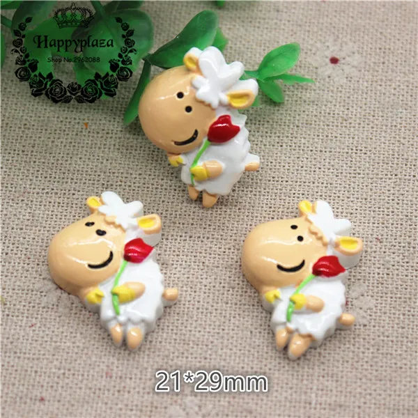 10pcs 10 шт милые Мультяшные животные корова Кабошон из смолы с плоской задней стороной Шарм DIY Ювелирные изделия/ремесло украшения - Цвет: 10pcs