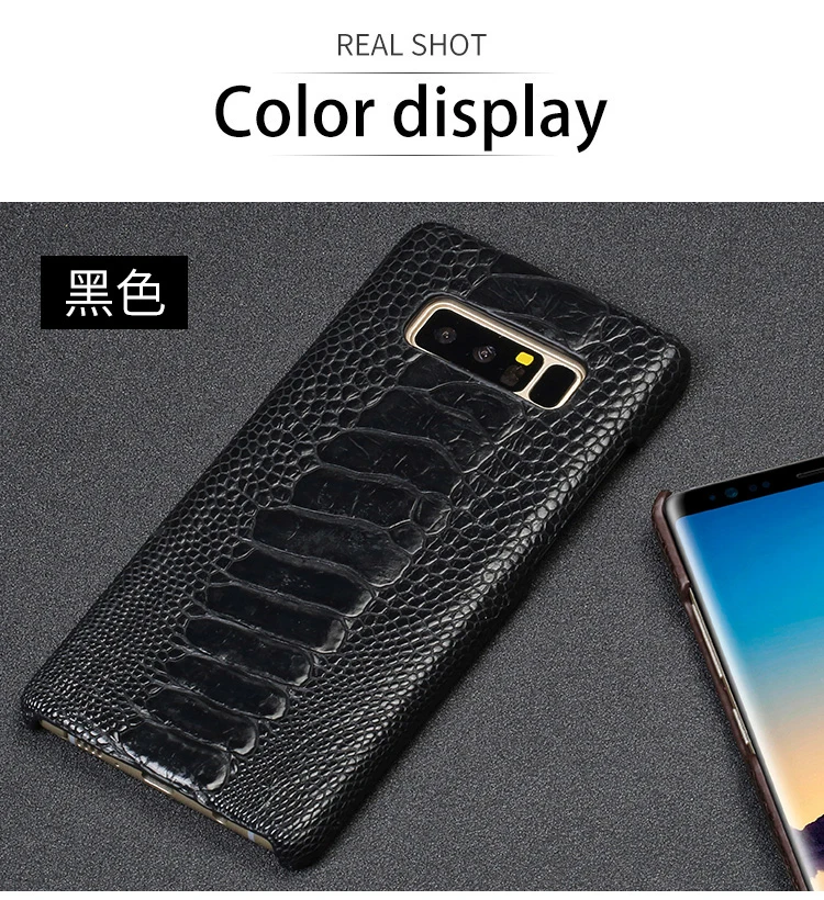 Натуральный страусовый кожи защитный чехол из натуральной кожи для samsung Galaxy S10 s9 s8 s7 для a70 a50 a40 a30 a8 a7 note 8, 9 S10 E S10 Plus S8 Plus S7 Edge S9 Plus Note 10 9 8 Note 10 Plus A10 A20 A40 A60 J6