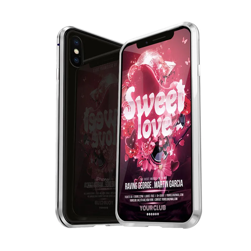 200 шт. чехол для iPhone X XR XS MAX 6 6S 7 8 Plus, мультимагнитный чехол 2 поколения с адсорбцией, чехол из закаленного стекла, DHL