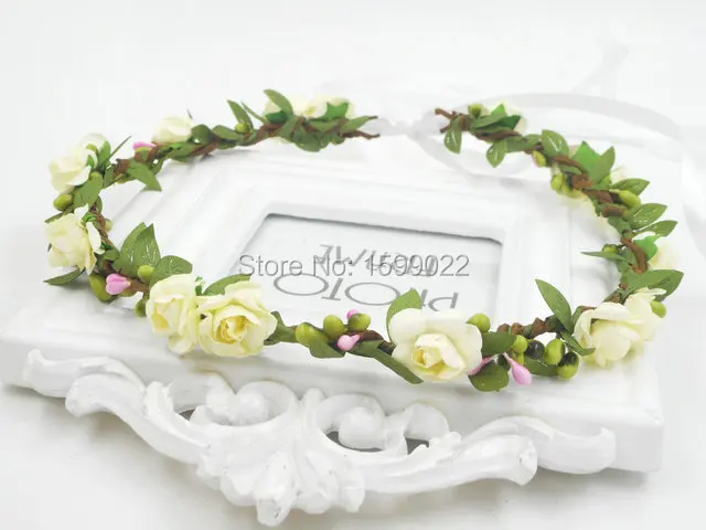 Тиара цвета слоновой кости венок с цветами для девочек ручная работа бохо волос