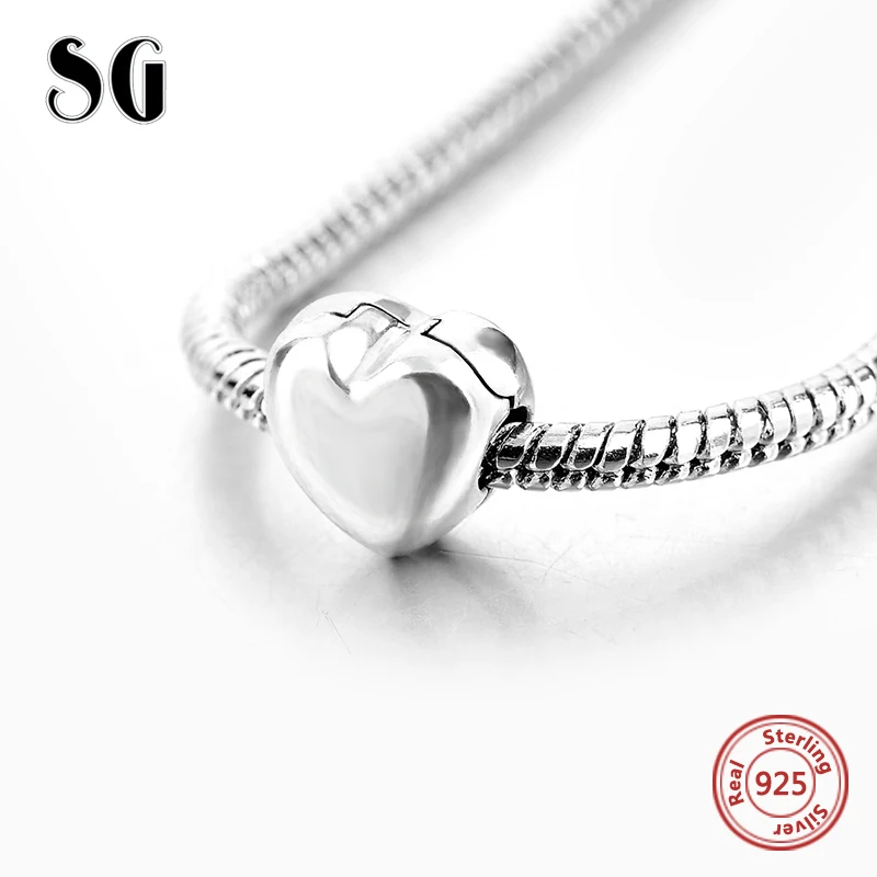 SG Fit pandora 925 оригинальные персонализированные pandora безопасные браслеты с зажимом бусины в античном стиле ювелирные изделия с сердечками для женщин Подарки