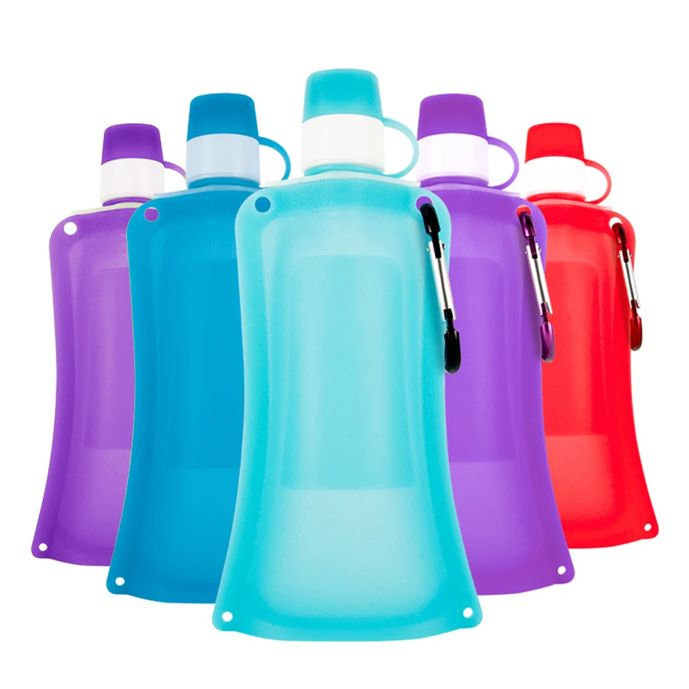 Portable Foldable Easy Clean Silicone Wear Resistant Water Bottle Sports Cycling Leakproof Outdoor | Спорт и развлечения