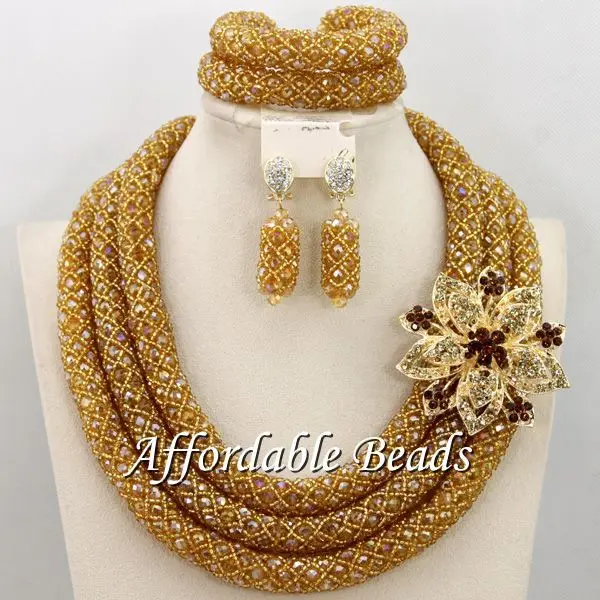 Красивый потрясающий свадебный набор украшений ручной работы бесплатная